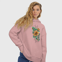 Толстовка оверсайз женская Sunflower, цвет: пыльно-розовый — фото 2