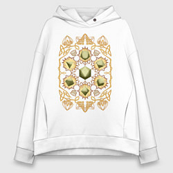 Толстовка оверсайз женская DnD Dices: Celtic Motifs, цвет: белый