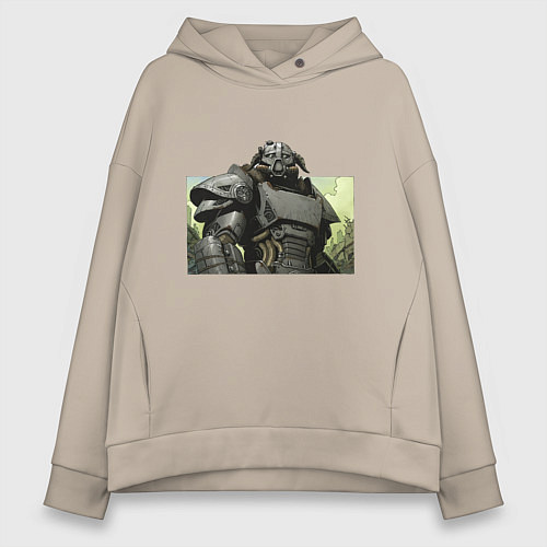 Женское худи оверсайз Fallout x Skyrim / Миндальный – фото 1