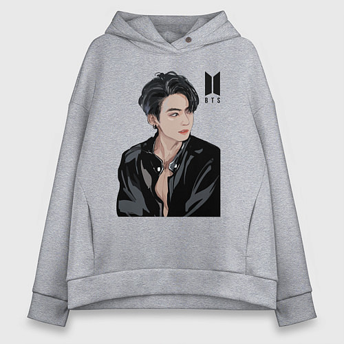 Женское худи оверсайз BTS / Меланж – фото 1