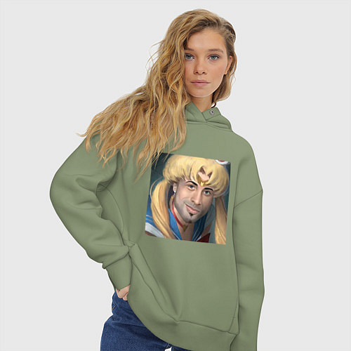 Женское худи оверсайз Сейлор Мун / Авокадо – фото 3