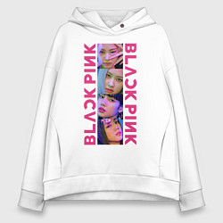 Толстовка оверсайз женская BLACKPINK Neon, цвет: белый