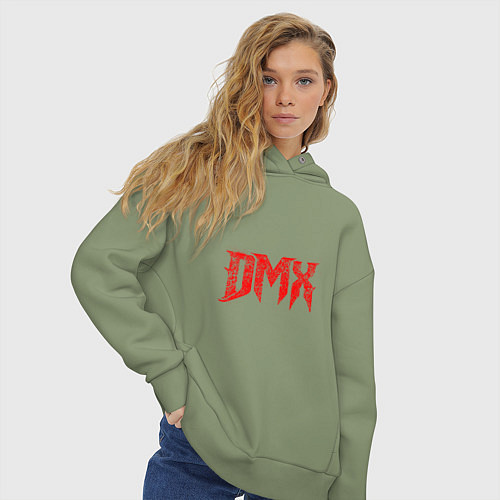Женское худи оверсайз Рэпер DMX логотип logo / Авокадо – фото 3