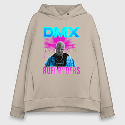 Толстовка оверсайз женская DMX NEON ЛЕГЕНДА РЭПА, цвет: миндальный