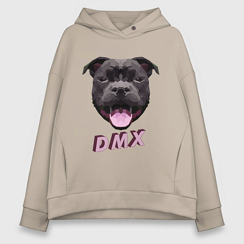 Женское худи оверсайз DMX Low Poly Boomer Dog / Миндальный – фото 1