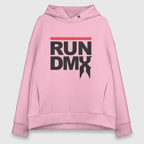 Женское худи оверсайз RUN DMX / Светло-розовый – фото 1