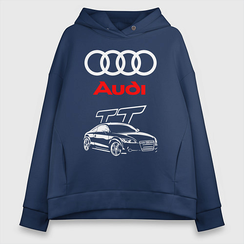 Женское худи оверсайз AUDI TT АУДИ ТТ СПОРТ / Тёмно-синий – фото 1