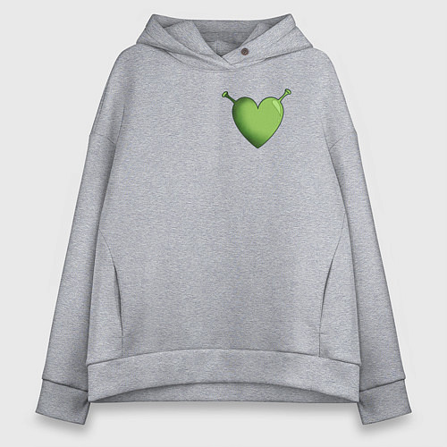 Женское худи оверсайз Шрек Love / Меланж – фото 1
