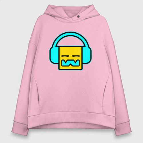 Женское худи оверсайз Geometry Dash: Music / Светло-розовый – фото 1