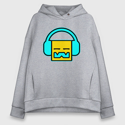 Женское худи оверсайз Geometry Dash: Music / Меланж – фото 1