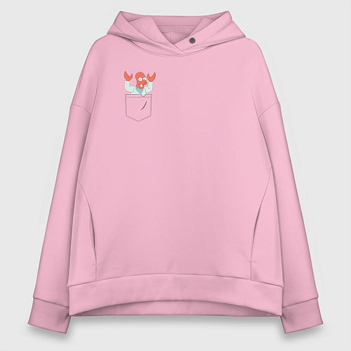 Женское худи оверсайз Zoidberg карман / Светло-розовый – фото 1