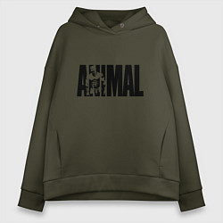 Толстовка оверсайз женская ANIMAL ЭНИМАЛ, цвет: хаки