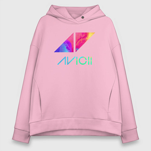 Женское худи оверсайз AVICII RAIBOW / Светло-розовый – фото 1