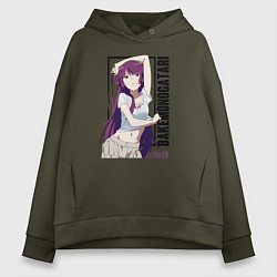 Толстовка оверсайз женская Bakemonogatari, цвет: хаки