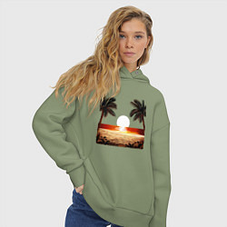 Толстовка оверсайз женская Beach, цвет: авокадо — фото 2
