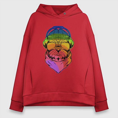 Женское худи оверсайз Меломан / Красный – фото 1