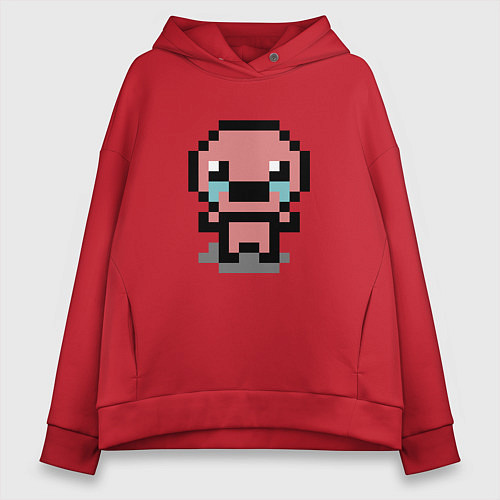Женское худи оверсайз Pixel isaac / Красный – фото 1