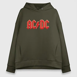 Толстовка оверсайз женская ACDC, цвет: хаки