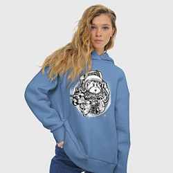 Толстовка оверсайз женская Хомяк космонавт, цвет: мягкое небо — фото 2