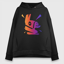 Толстовка оверсайз женская Llama, цвет: черный