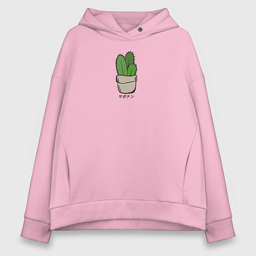Женское худи оверсайз Кактус / Светло-розовый – фото 1