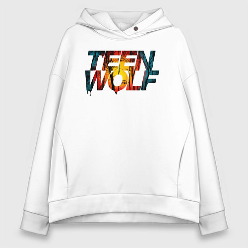 Женское худи оверсайз Teen Wolf / Белый – фото 1