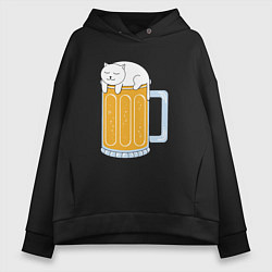 Женское худи оверсайз Beer Cat