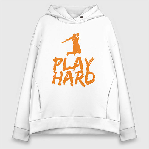 Женское худи оверсайз Play Hard / Белый – фото 1