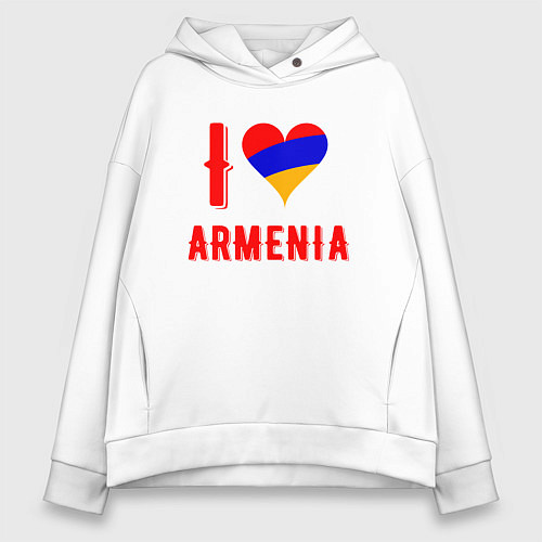 Женское худи оверсайз I Love Armenia / Белый – фото 1