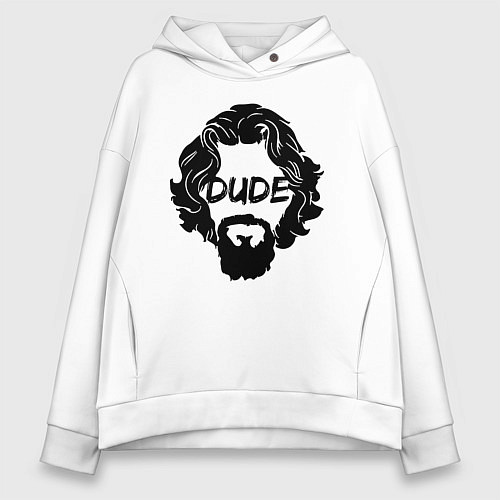 Женское худи оверсайз Dude Чувак / Белый – фото 1