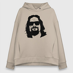 Толстовка оверсайз женская Большой Лебовски Big Lebowski, цвет: миндальный
