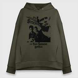 Толстовка оверсайз женская Карты, деньги, два ствола, цвет: хаки