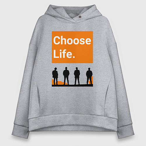 Женское худи оверсайз Choose Life / Меланж – фото 1