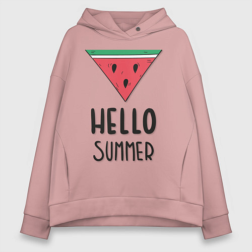 Женское худи оверсайз HELLO SUMMER / Пыльно-розовый – фото 1