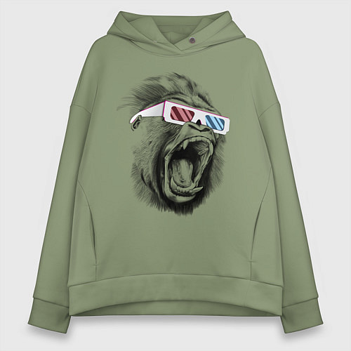 Женское худи оверсайз Дикая горилла / Авокадо – фото 1