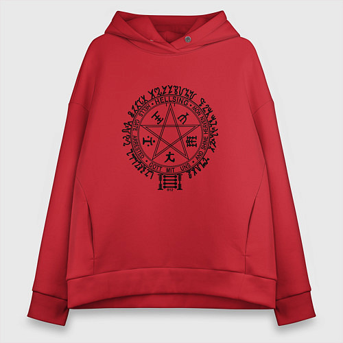 Женское худи оверсайз Hellsing Pentagram / Красный – фото 1