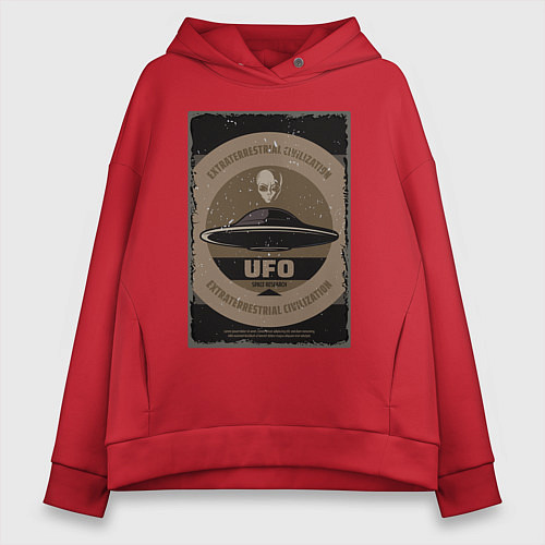 Женское худи оверсайз UFO / Красный – фото 1
