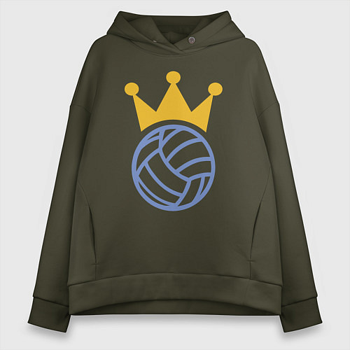 Женское худи оверсайз Volleyball King / Хаки – фото 1