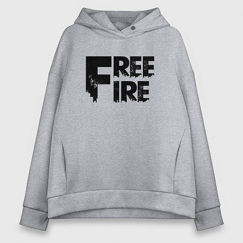 Женское худи оверсайз Free Fire big logo / Меланж – фото 1