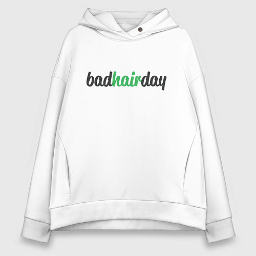 Женское худи оверсайз BadHairDay / Белый – фото 1