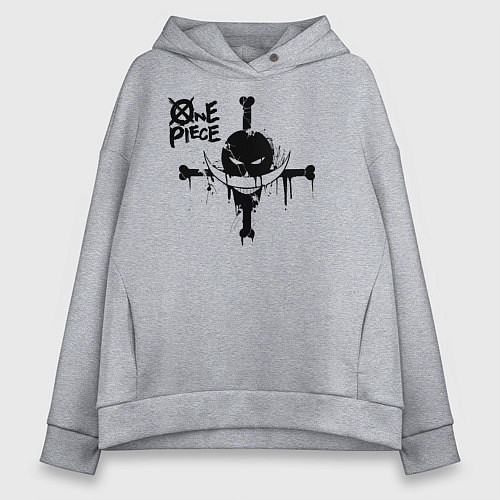 Женское худи оверсайз Пираты Белоуса One Piece / Меланж – фото 1