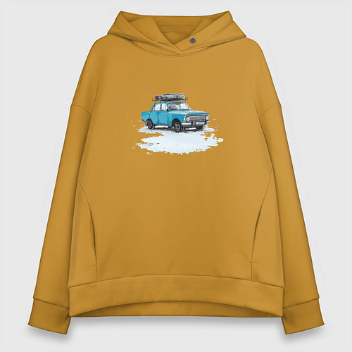 Женское худи оверсайз Москвич! / Горчичный – фото 1