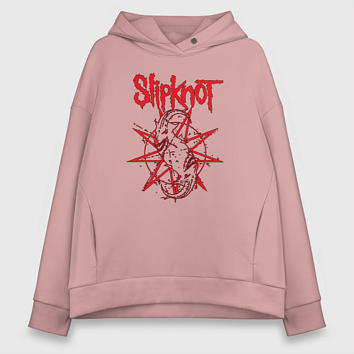 Женское худи оверсайз Slipknot Slip Goats Art / Пыльно-розовый – фото 1