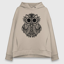 Толстовка оверсайз женская Owl, цвет: миндальный