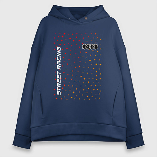Женское худи оверсайз Audi - Racing / Тёмно-синий – фото 1