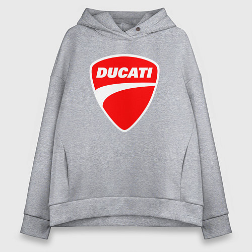 Женское худи оверсайз DUCATI ДУКАТИ ЭМБЛЕМА / Меланж – фото 1