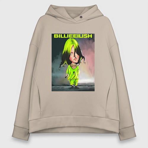 Женское худи оверсайз BILLIE EILISH БИЛЛИ АЙЛИШ Z / Миндальный – фото 1