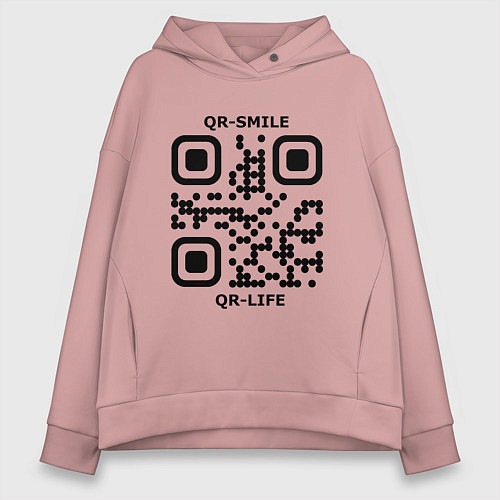 Женское худи оверсайз QR-SMILE / Пыльно-розовый – фото 1