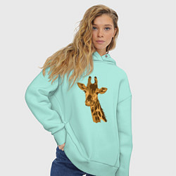 Толстовка оверсайз женская Жираф Жора, цвет: мятный — фото 2