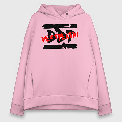 Женское худи оверсайз DDT НЕ СТРЕЛЯЙ! / Светло-розовый – фото 1